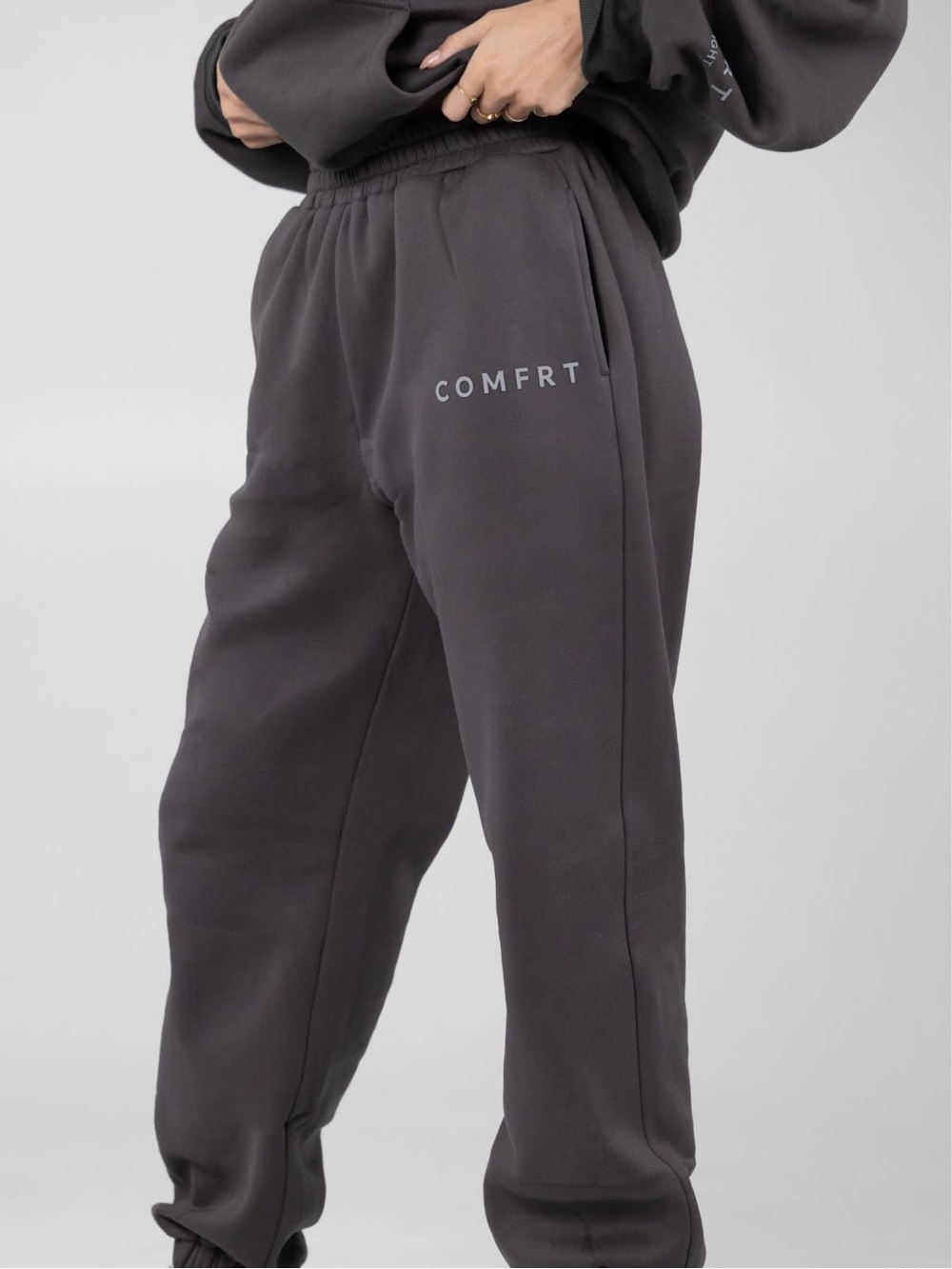 Comfrt Tranquil Sweatpants Charcoal Gray Oversized Heavyweight Joggers Large